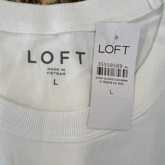 NWT LOFT White Paris City Of Love Relaxed Crew Tee - Picture 6 of 10